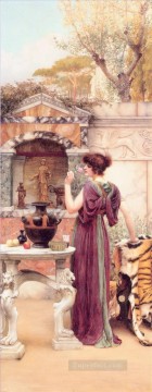 庭園神殿 ポンペイ 新古典主義の女性 ジョン・ウィリアム・ゴッドワード Oil Paintings